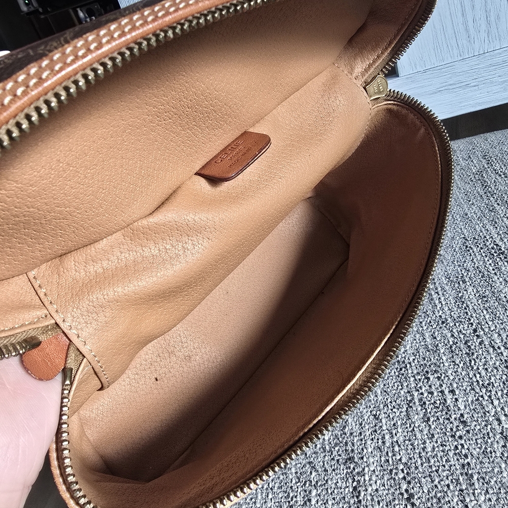 Authentic Celine Brown and Tan Coated Canvas Vanity Handbag - Picture 13 of 15